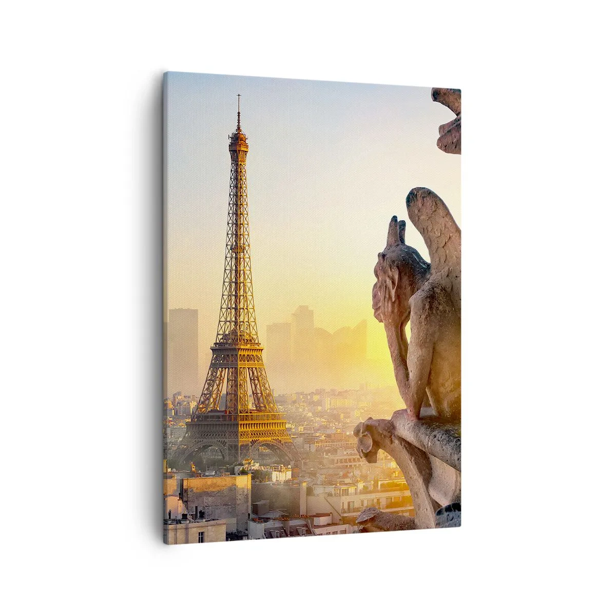 Bild auf Leinwand - Leinwandbild - Blick auf den Eiffelturm mit Wasserspeiern im Hintergrund - 50x70cm - Vieles hat sich geändert ... - Moderne Wanddekoration für Wohnzimmer und Schlafzimmer ARTTOR