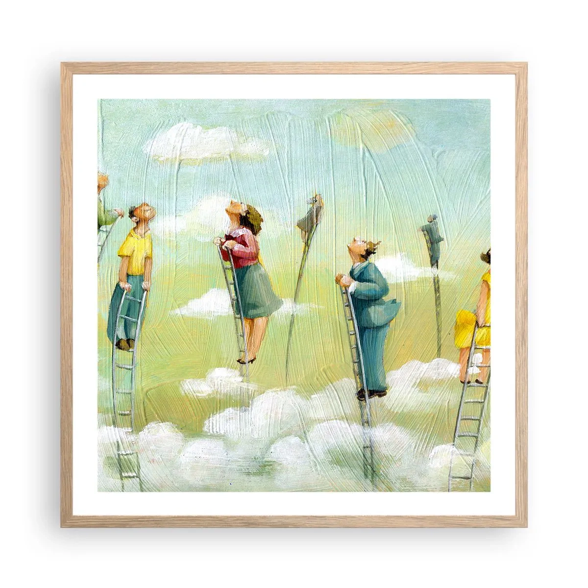 Poster in einem Rahmen aus heller Eiche - Hinter deinem Traum - 60x60 cm