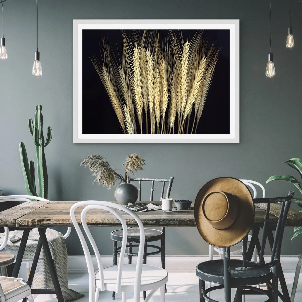 Poster in einem weißen Rahmen - Rustikale Magie - 50x40 cm