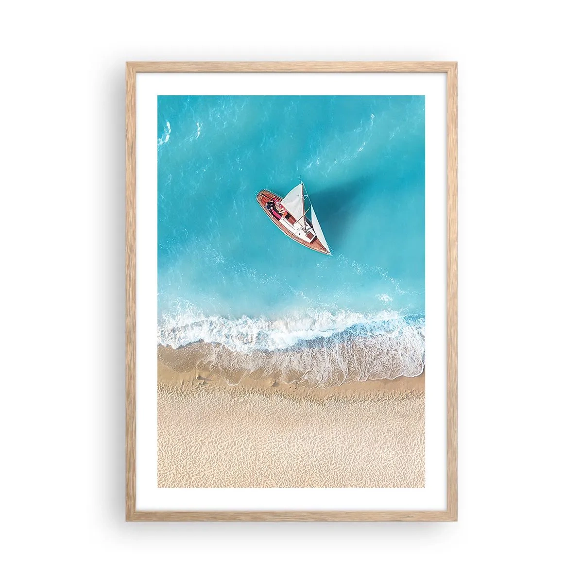 Poster in einem Rahmen aus heller Eiche - An der Grenze von Blau und Gold - 50x70 cm