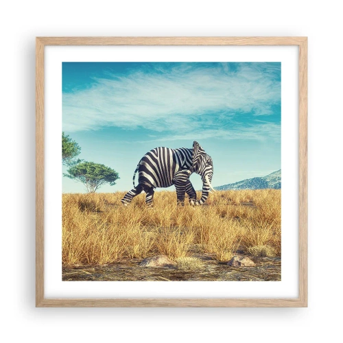 Poster in einem Rahmen aus heller Eiche - Grau ist nicht mehr in Mode - 50x50 cm