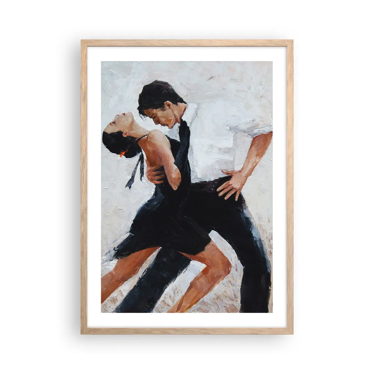 Poster in einem Rahmen aus heller Eiche - Tango meiner Träume und Träume - 50x70 cm