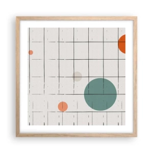 Poster in einem Rahmen aus heller Eiche - Gefangen. Wir oder sie? - 50x50 cm