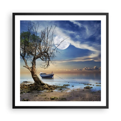 Poster in einem schwarzem Rahmen - Ist das das Ende oder der Anfang? - 60x60 cm