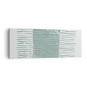 Bild auf Leinwand - Leinwandbild - Geometrisches Muster in Meeresgrün- und Weißtönen - 140x50cm - Marine Abstraktion - Moderne Wanddekoration für Wohnzimmer und Schlafzimmer ARTTOR