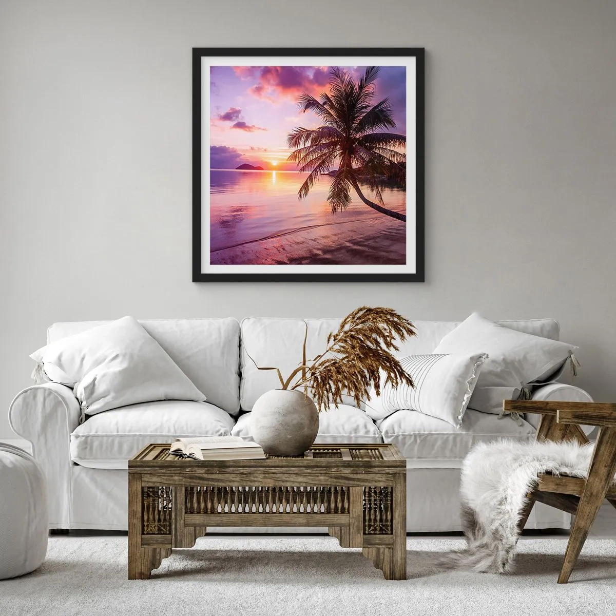 Poster in einem schwarzem Rahmen - Behaglichkeit bis zum Horizont - 30x30 cm