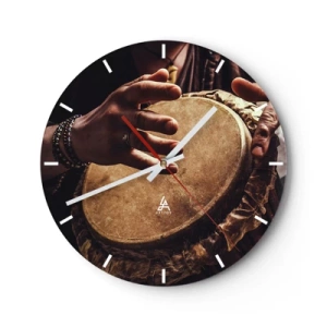 Wanduhr - Glasuhr - Im Rhythmus des Herzens - 40x40 cm