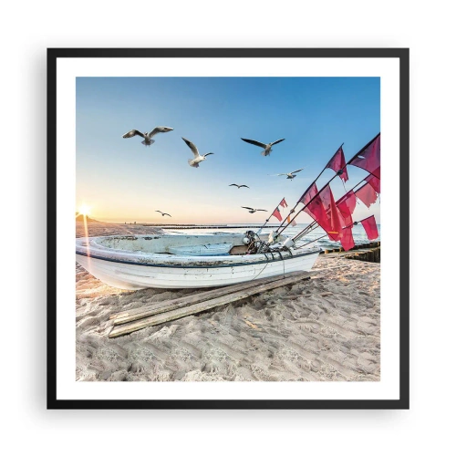 Poster in einem schwarzem Rahmen - Wohlverdiente Ruhe - 60x60 cm