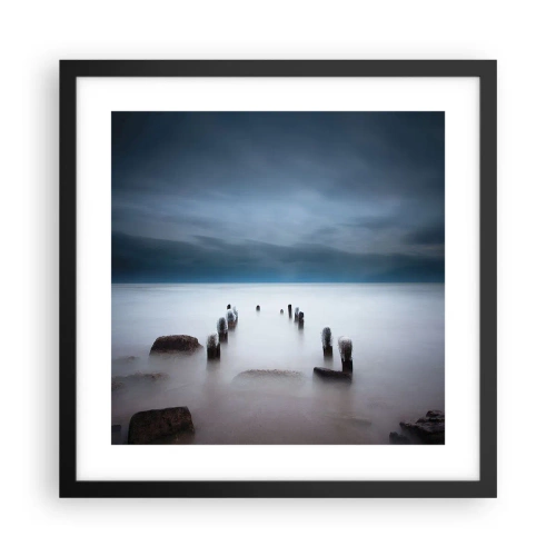 Poster in einem schwarzem Rahmen - Nachdenklicher See - 40x40 cm