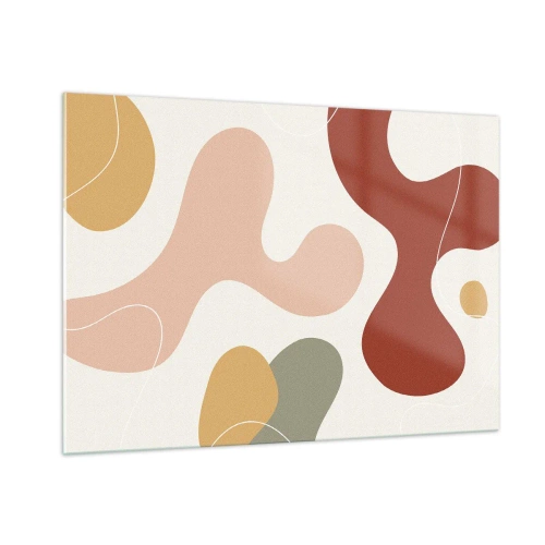 Glasbild - Bild auf glas - Abstrakte Komposition organischer Formen - 100x70cm - Kringel oder Schnörkel? - Moderne Wanddekoration für Wohnzimmer und Schlafzimmer ARTTOR