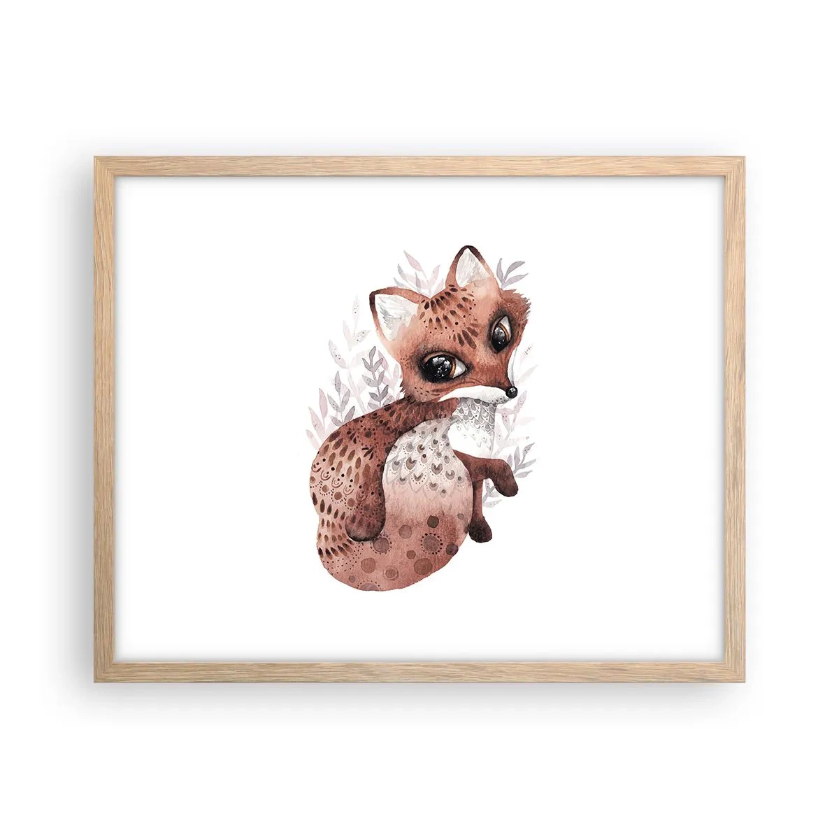 Poster in einem Rahmen aus heller Eiche - Einfach lieben - 50x40 cm