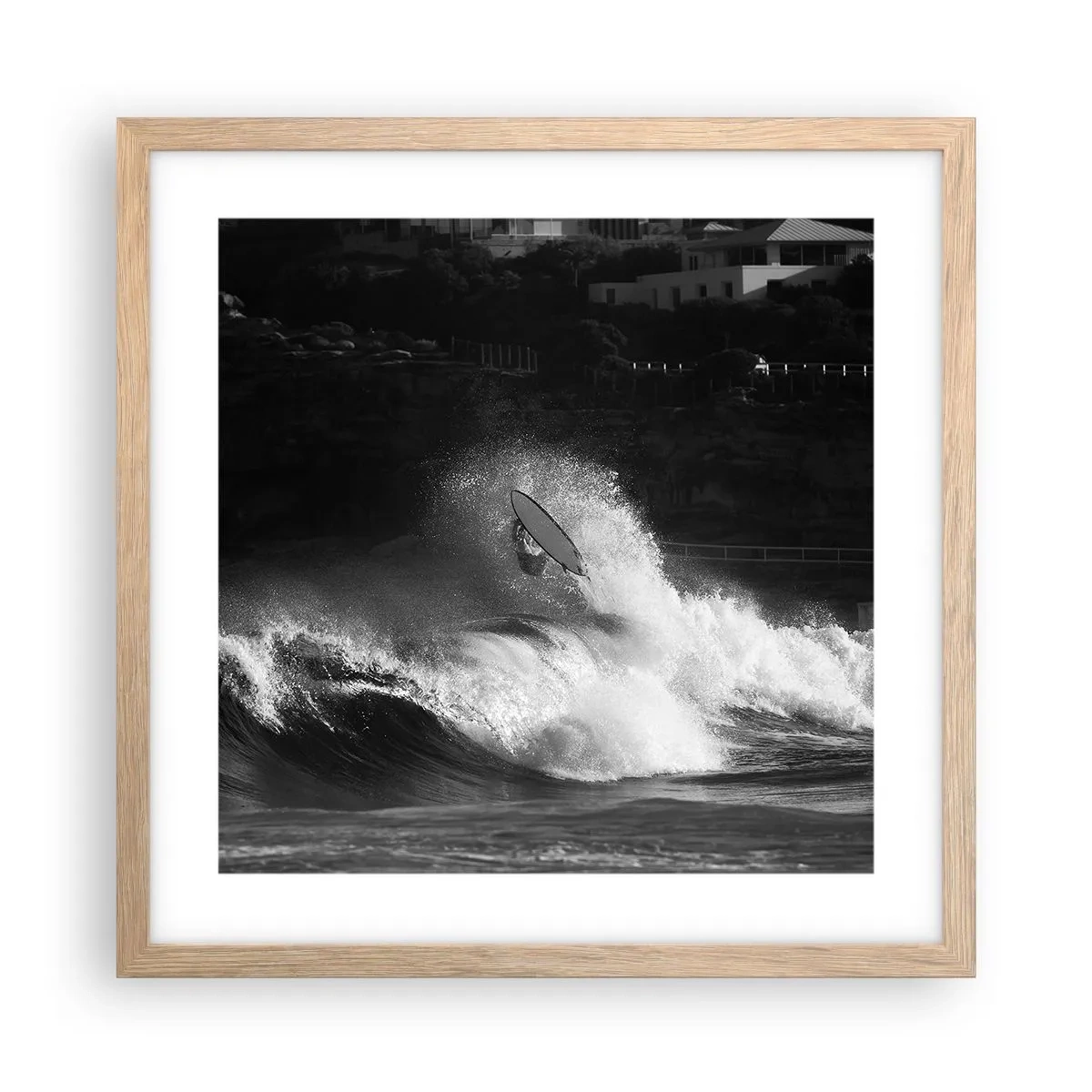 Poster in einem Rahmen aus heller Eiche - Herausforderung angenommen! - 40x40 cm