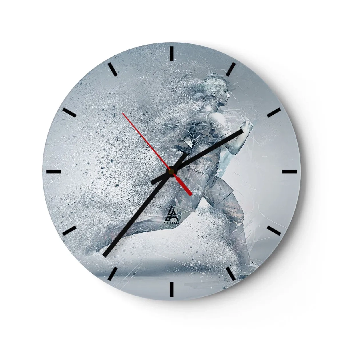 Wanduhr - Glasuhr - Kristallklare Energie - 40x40 cm