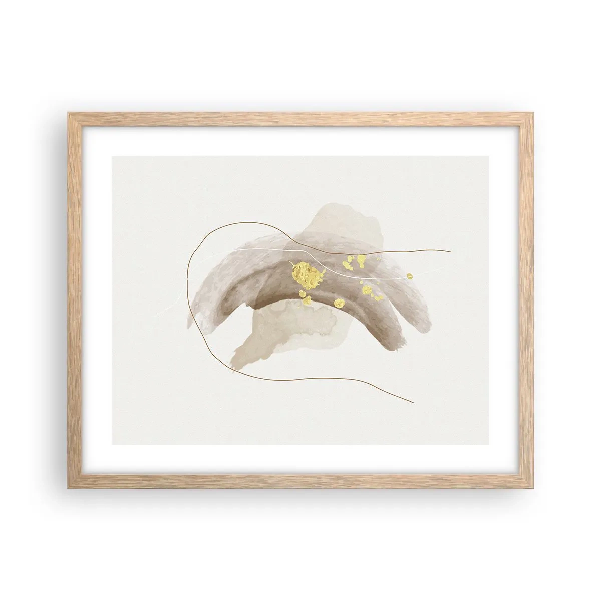 Poster in einem Rahmen aus heller Eiche - Im Weltraum begegnet - 50x40 cm