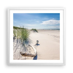 Poster in einem weißen Rahmen - Der schönste Strand? Ostsee-Strand - 50x50 cm