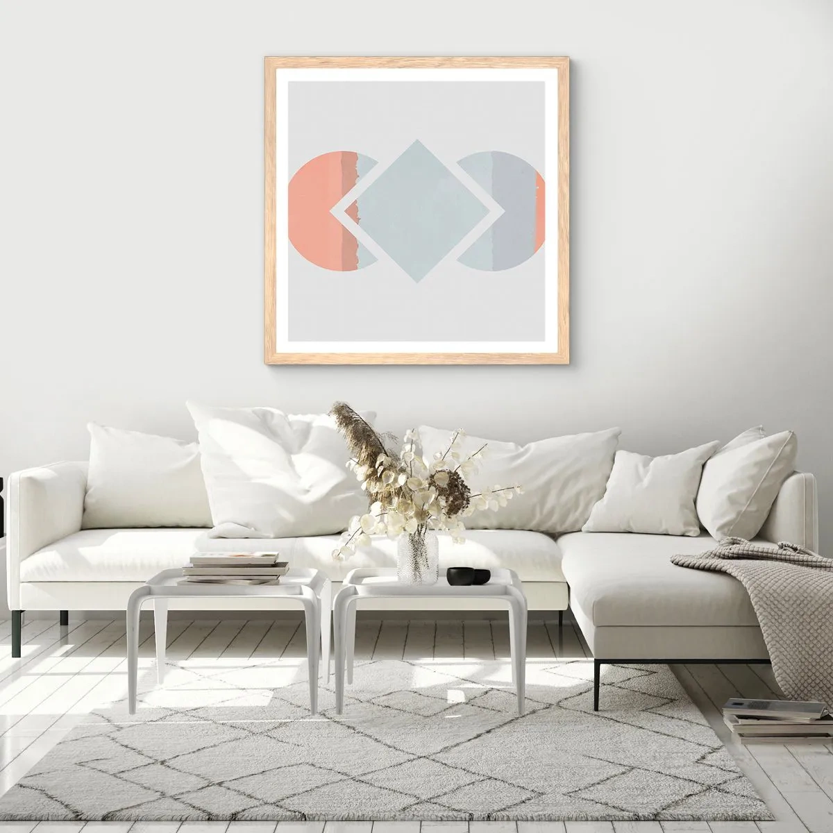 Poster in einem Rahmen aus heller Eiche - Die Situation ist klar - 50x50 cm