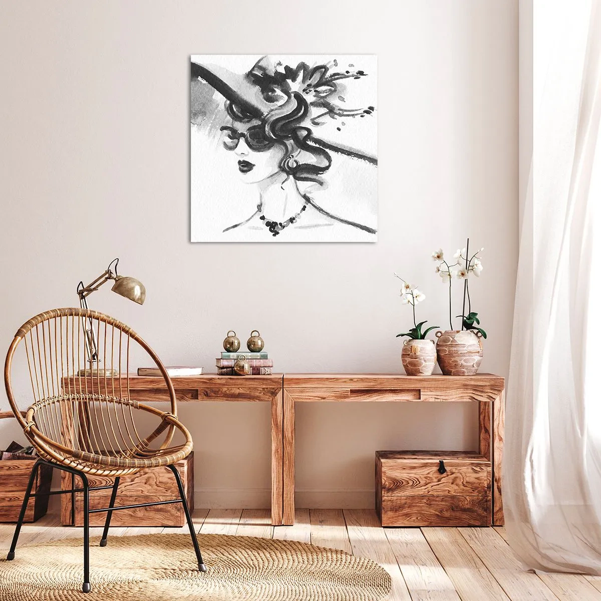 Bild auf Leinwand - Leinwandbild - Eine Dame mit Charakter - 40x40 cm