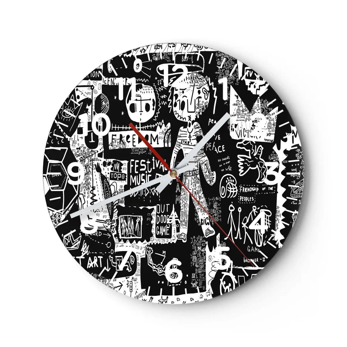 Wanduhr - Glasuhr - Spirituelle Jugend des Gesetzes und der Freude - 30x30 cm