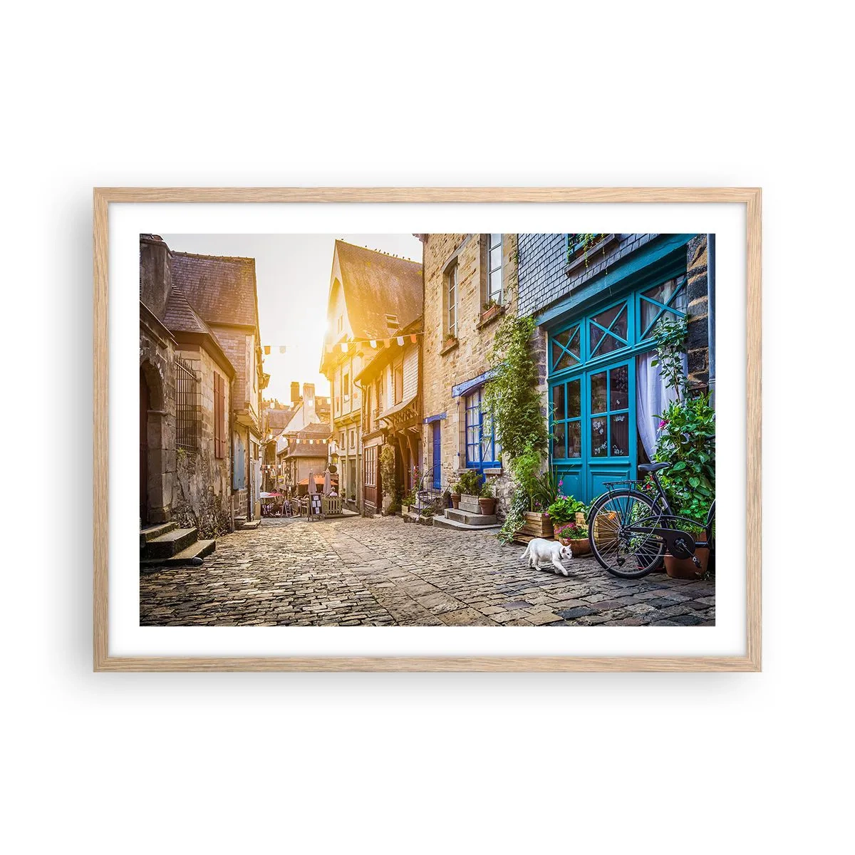 Poster in einem Rahmen aus heller Eiche - Der weiße Geist der Stadt - 70x50 cm