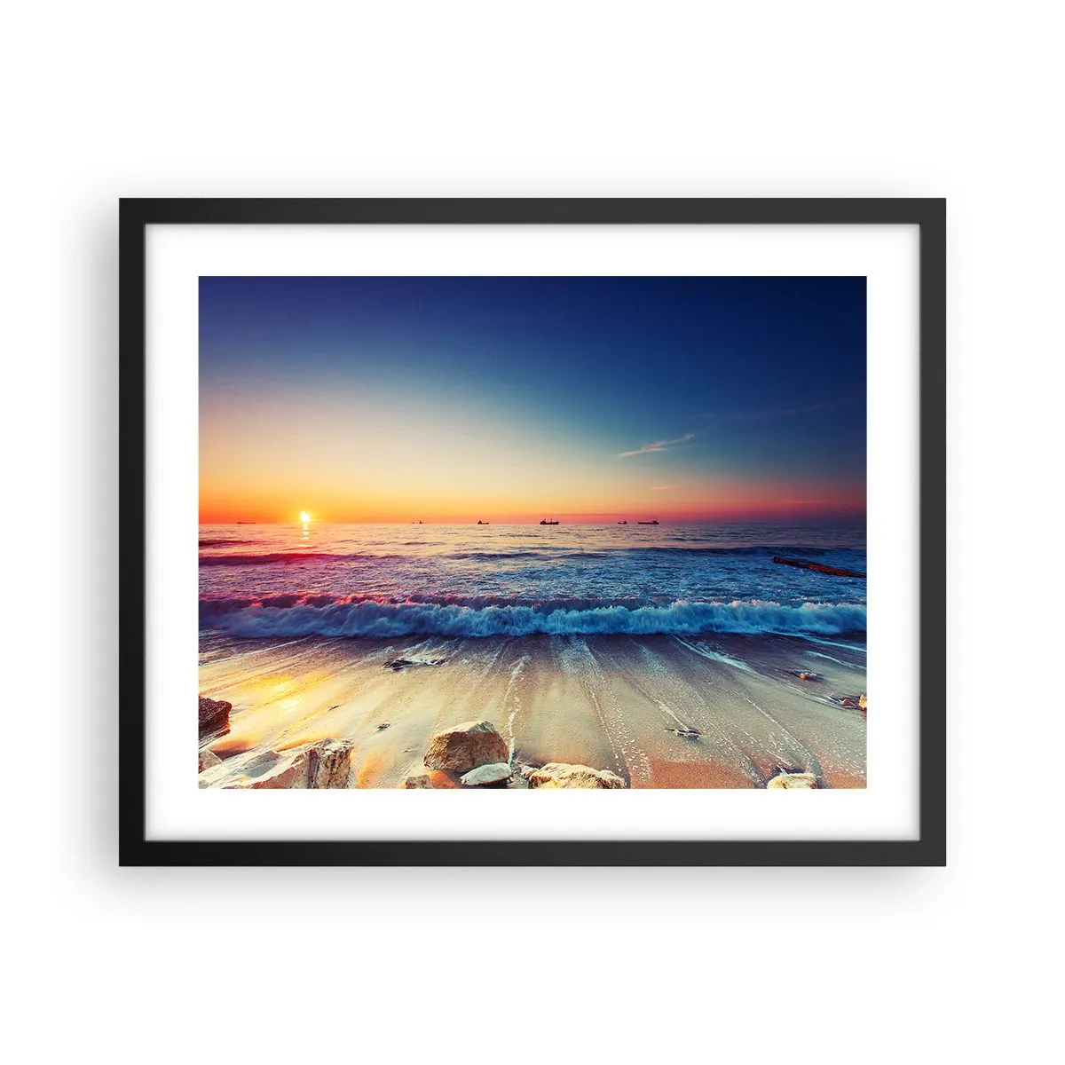 Poster in einem schwarzem Rahmen - Was ist mit dem Horizont? - 50x40 cm