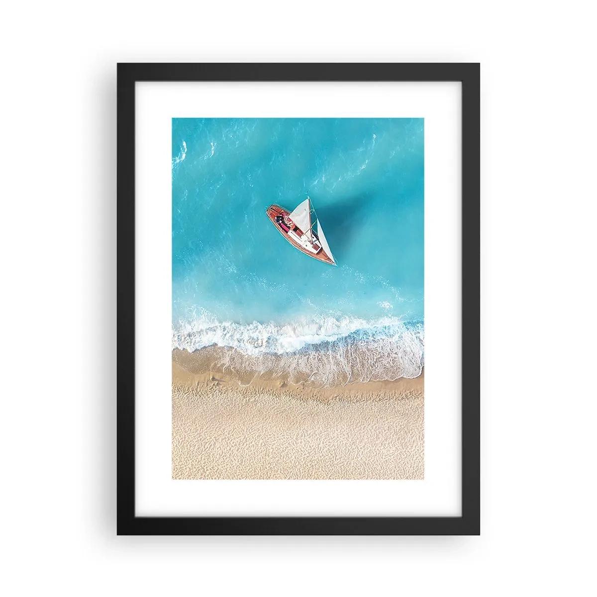 Poster in einem schwarzem Rahmen - An der Grenze von Blau und Gold - 30x40 cm