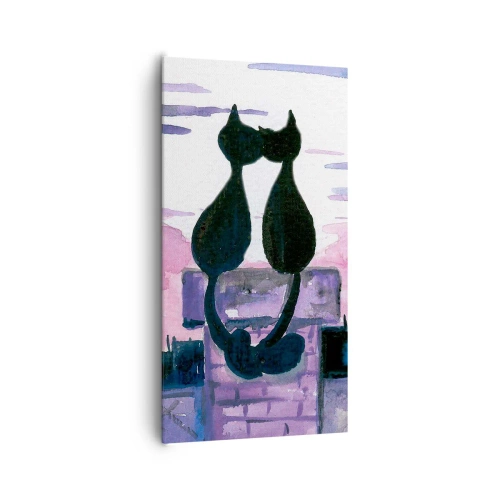 Bild auf Leinwand - Leinwandbild - Rendez-vous unter dem Mond - 65x120 cm