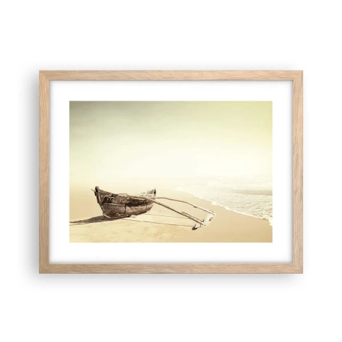 Poster in einem Rahmen aus heller Eiche - Erinnerung an die Südsee - 40x30 cm