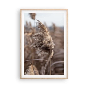 Poster in einem Rahmen aus heller Eiche - Zeit, mit dem Wind zu gehen - 61x91 cm