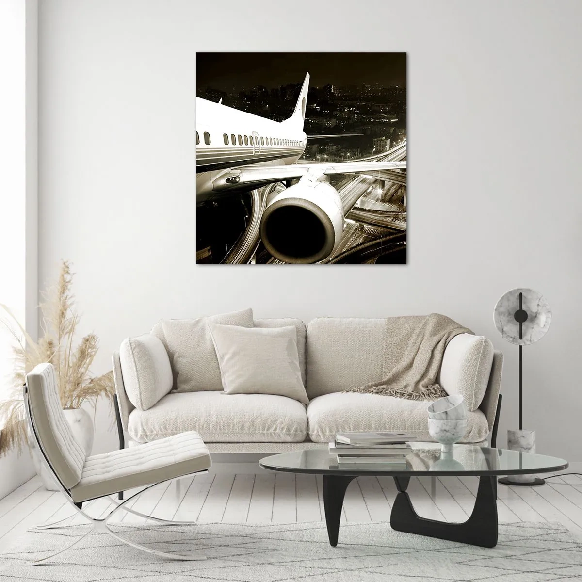 Glasbild - Bild auf glas - In die Nacht fliegen - 60x60 cm