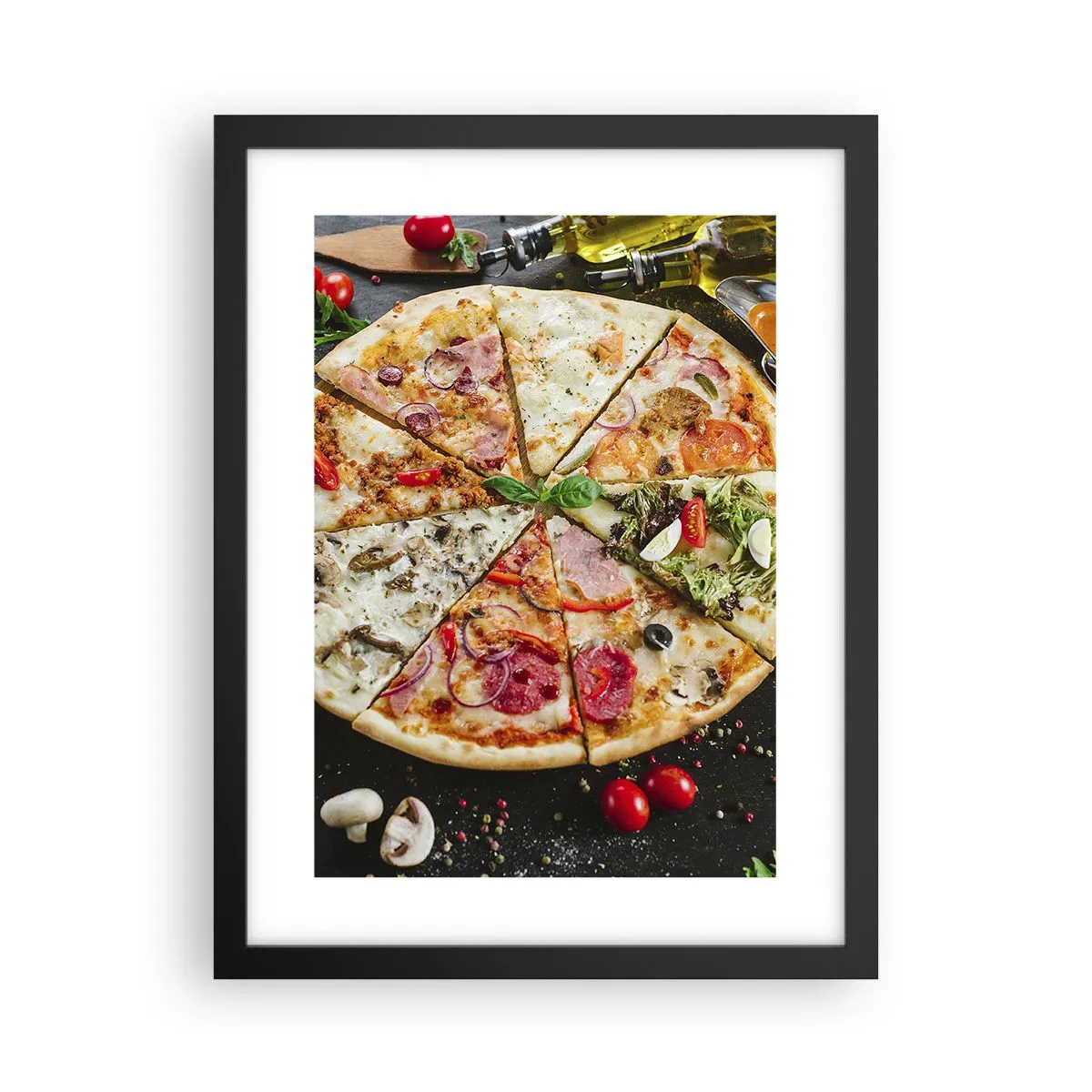 Poster in einem schwarzem Rahmen - Eine Reihe von Geschmacksrichtungen - 30x40 cm