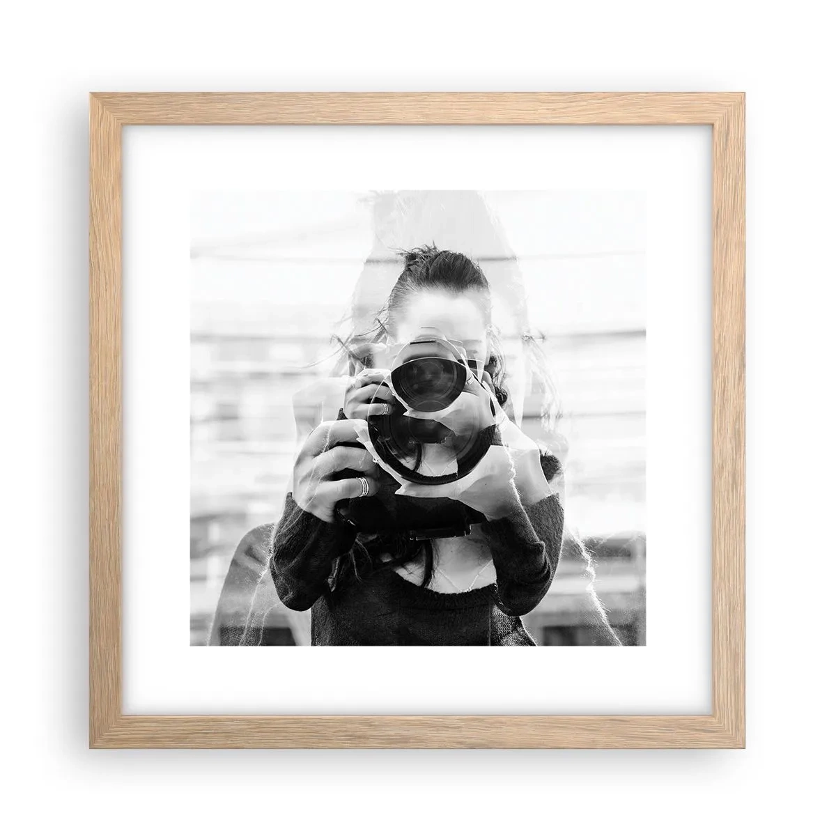 Poster in einem Rahmen aus heller Eiche - Schöpfer und Material - 30x30 cm