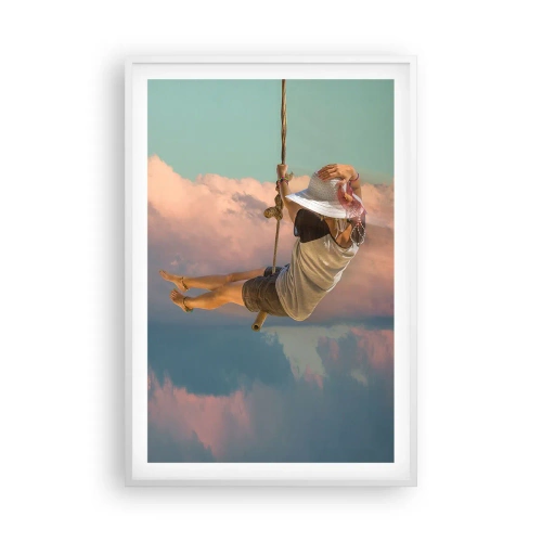 Poster in einem weißen Rahmen - Spaß in den Wolken - 61x91 cm