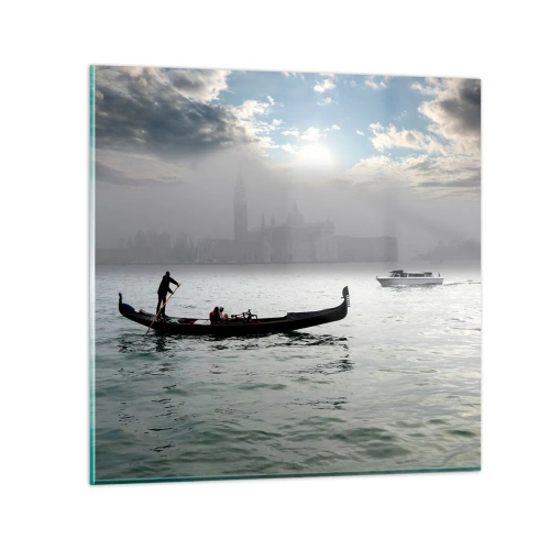 Glasbild - Bild auf glas - Eine fabelhafte Stadt aus Wasser und Nebel - 30x30 cm
