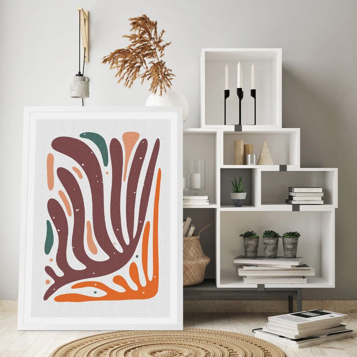 Poster in einem weißen Rahmen - Strahlende organische Komposition - 50x70 cm