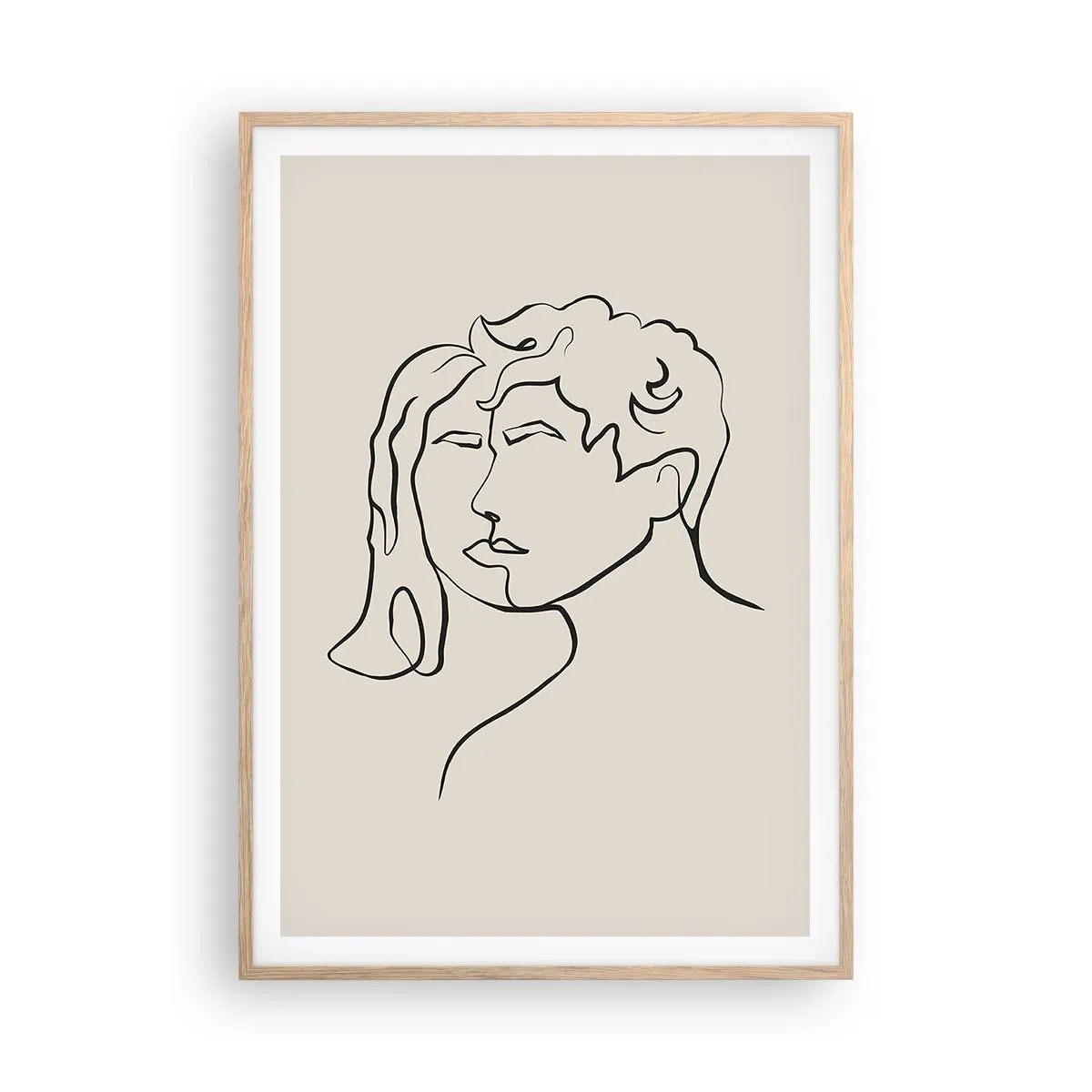 Poster in einem Rahmen aus heller Eiche - Und es wurde Einheit - 70x100 cm