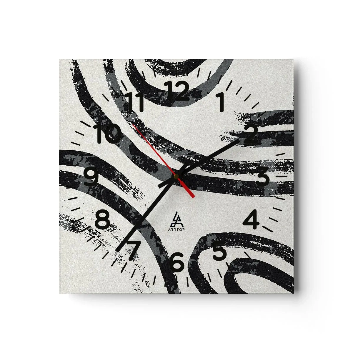 Wanduhr - Glasuhr - Bei Hälfte angehalten - 30x30 cm