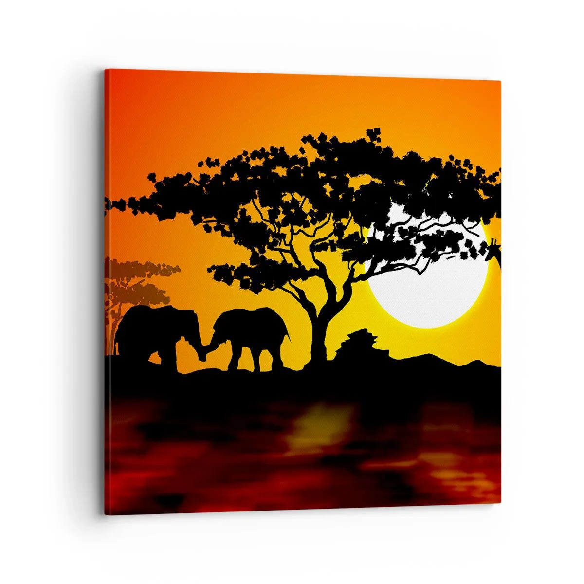 Bild auf Leinwand - Leinwandbild - Treffen in der Savanne - 70x70 cm