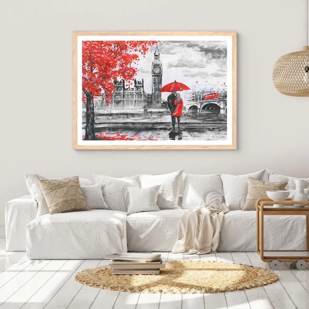 Poster in einem Rahmen aus heller Eiche - Verliebt in London - 40x30 cm