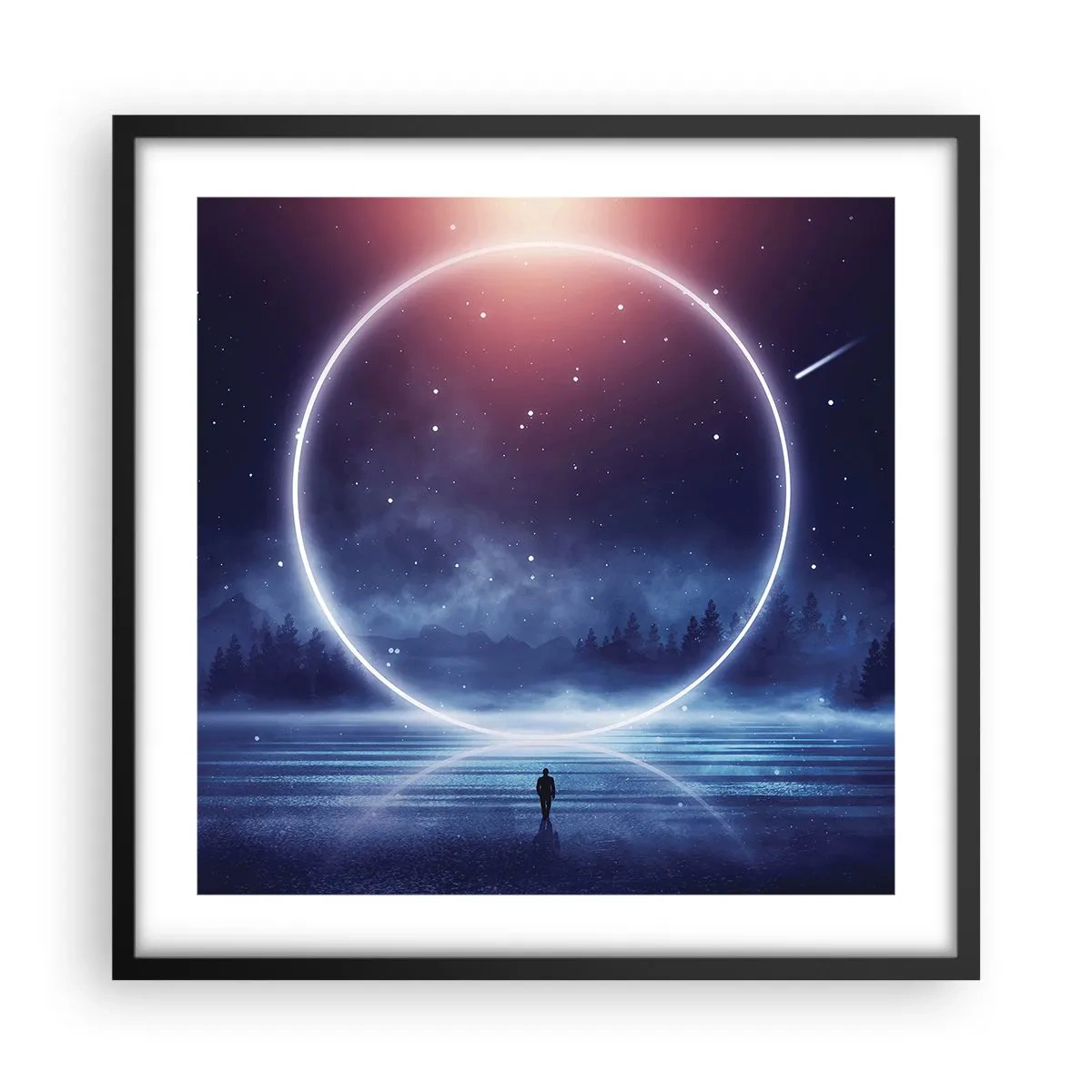 Poster in einem schwarzem Rahmen - Sie sind schon da ... - 50x50 cm