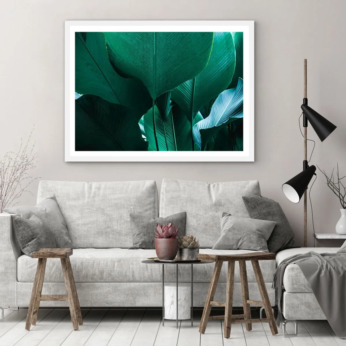 Poster in einem weißen Rahmen - Dem Licht zugewandt - 50x40 cm