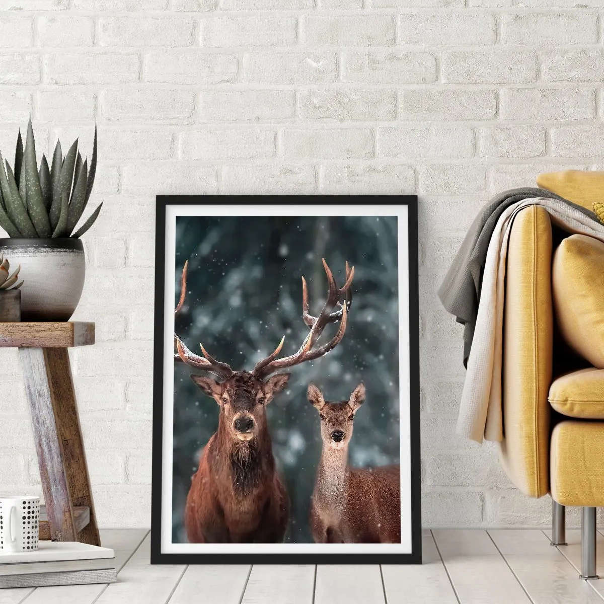 Poster in einem schwarzem Rahmen - Herr des Waldes mit seiner Frau - 70x100 cm