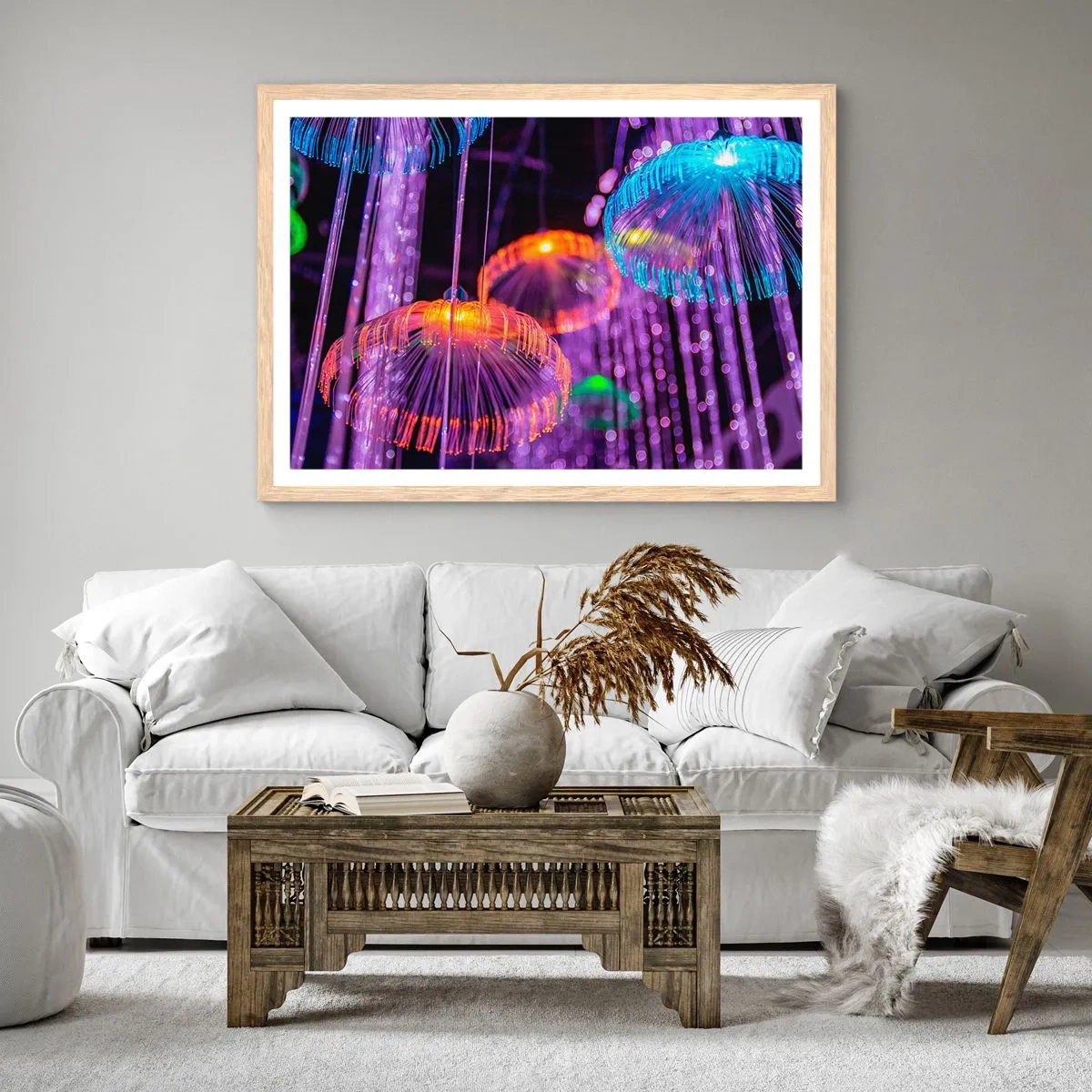 Poster in einem Rahmen aus heller Eiche - Lichtbrunnen - 70x50 cm