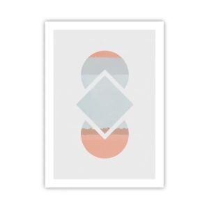 Poster - Eine abstrakte Komposition aus geometrischen Formen und Pastellfarben. - 50x70cm - Die Situation ist klar - Moderne Wanddekoration für Wohnzimmer und Schlafzimmer ARTTOR