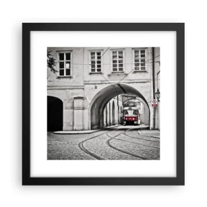 Poster in einem schwarzem Rahmen - Durch das Stadtlabyrinth - 30x30 cm