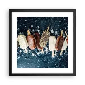Poster in einem schwarzem Rahmen - Geschmack des heißen Sommers - 40x40 cm