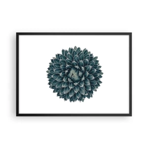 Poster in einem schwarzem Rahmen - Symmetrische Sukkulente auf weißem Hintergrund - 70x50cm - Stern der Wüste - Moderne Wanddekoration für Wohnzimmer und Schlafzimmer ARTTOR