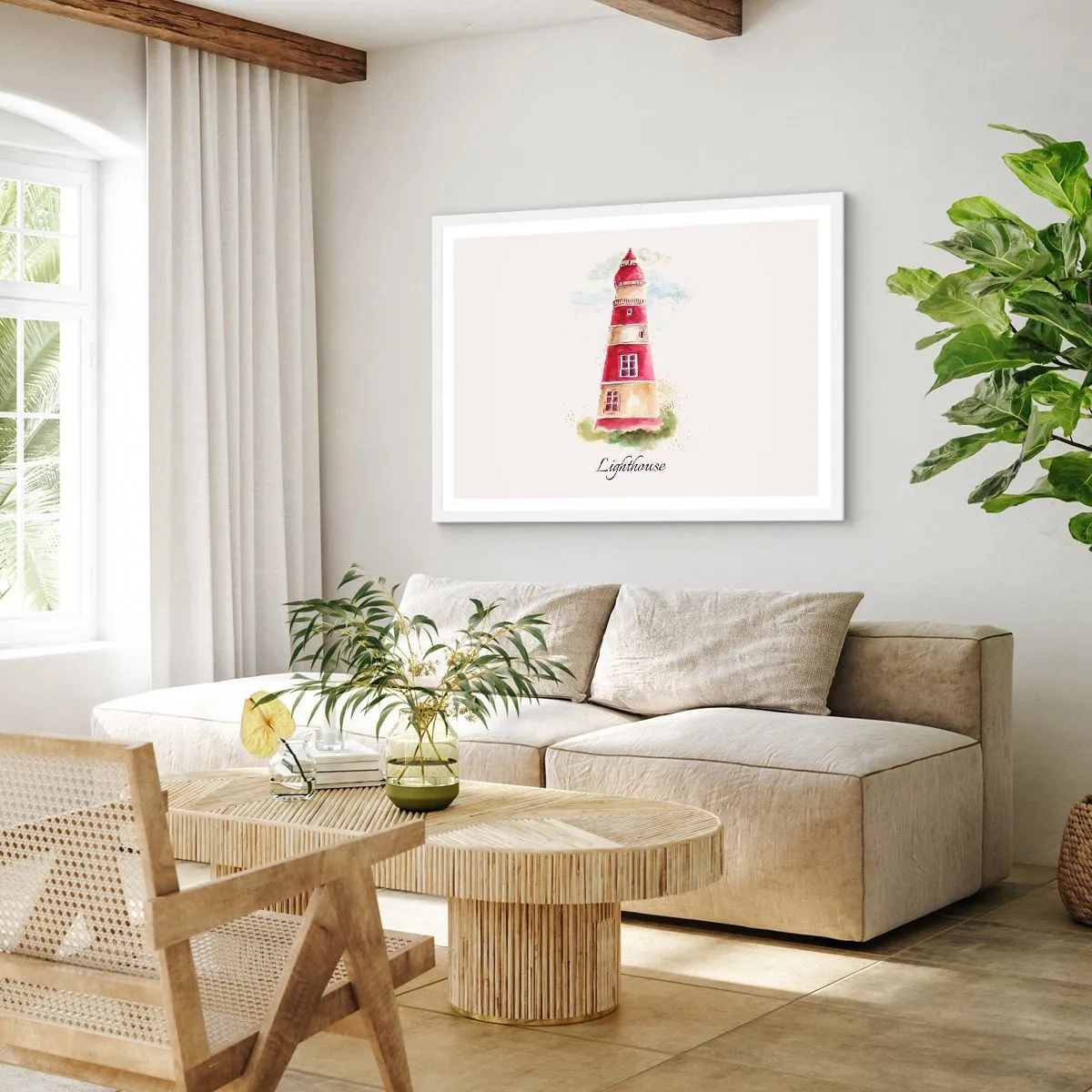Poster in einem weißen Rahmen - Das Wetter ringsum ist immer gut - 100x70 cm