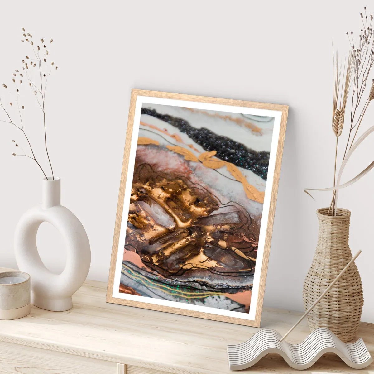 Poster in einem Rahmen aus heller Eiche - Das Element der Erde - 30x40 cm