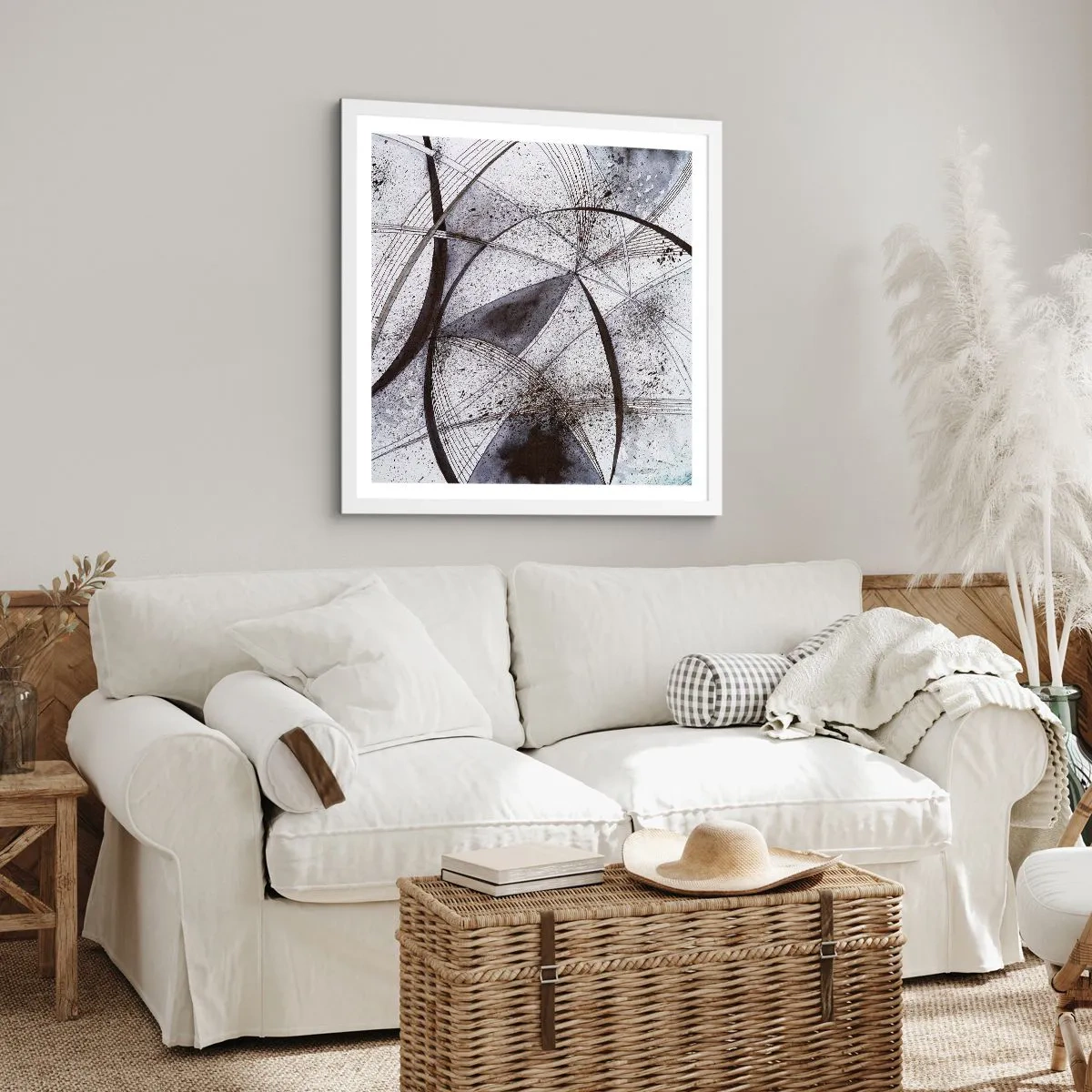 Poster in einem weißen Rahmen - Futuristische Fantasie - 60x60 cm