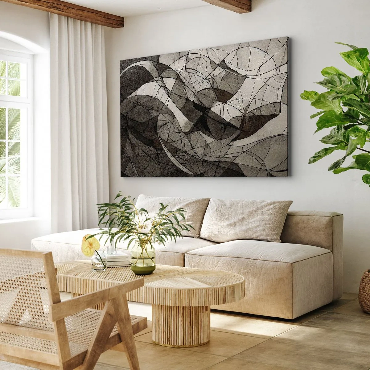 Bild auf Leinwand - Leinwandbild - Abstraktes Muster in Braun- und Erdtönen - 70x50cm - Zirkulation von Erdfarben - Moderne Wanddekoration für Wohnzimmer und Schlafzimmer ARTTOR